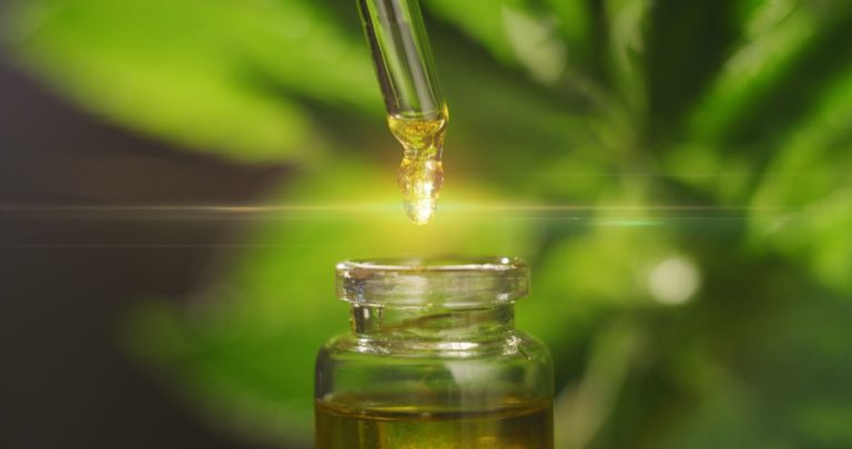 medical marijuana oil drop in bottle