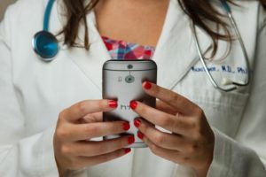 Physician engaging in telehealth appointment