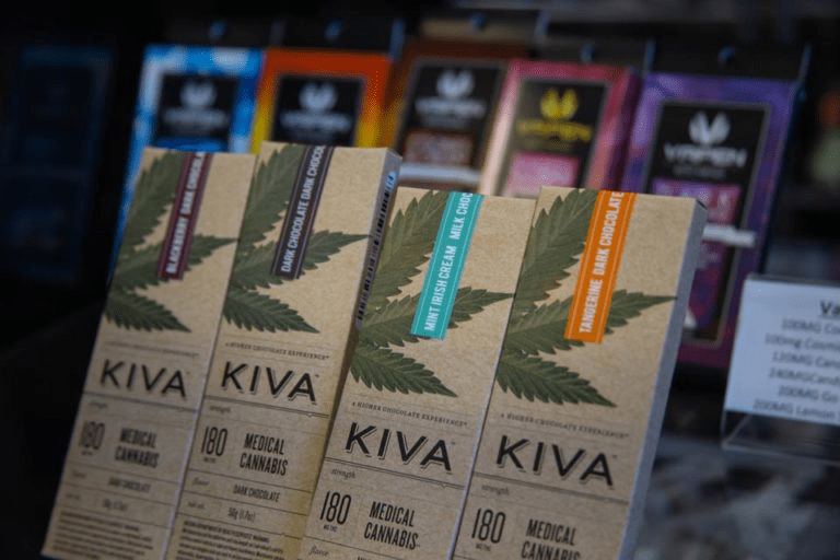 Flavored medical cannabis products on sale in boxes