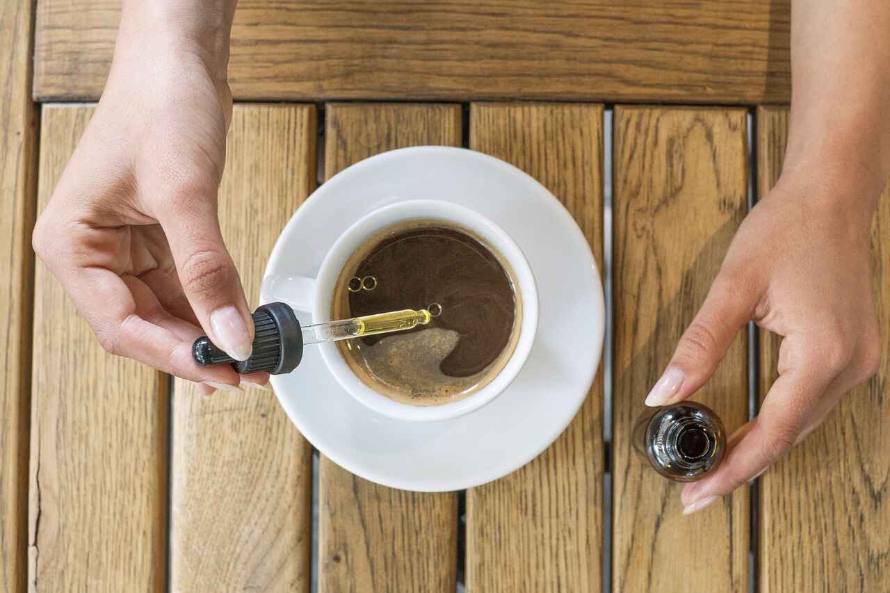 Adding cannabis oil to coffee