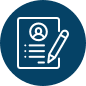 An icon of a pen and paper depicting approvals