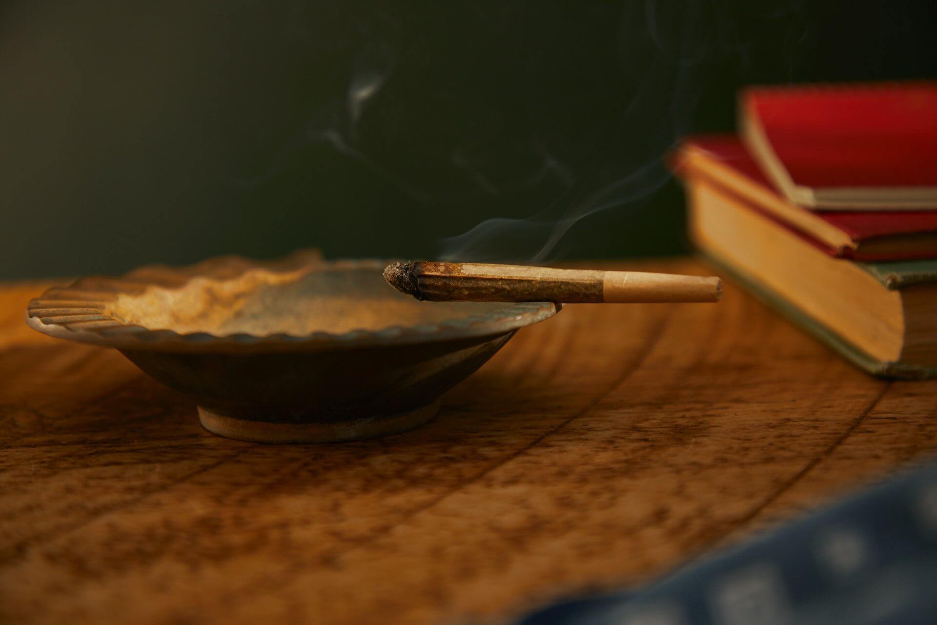 A joint on an ashtray