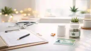 Medical marijuana card, forms, and cannabis products for patients searching for a Medical Marijuanas Doctor Near Me