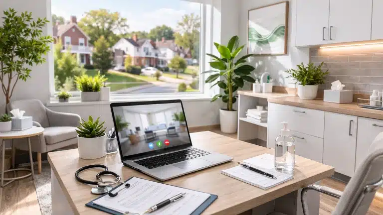 Telehealth consultation setup for getting a medical marijuana card in Upper Darby Pennsylvania