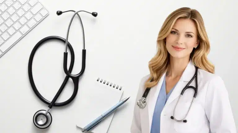 Female doctor with stethoscope representing Florida medical marijuana card consultations and patient evaluations