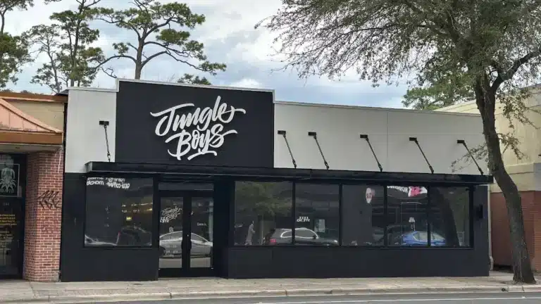 Exterior of Jungle Boys Gainesville medical marijuana dispensary in Florida storefront