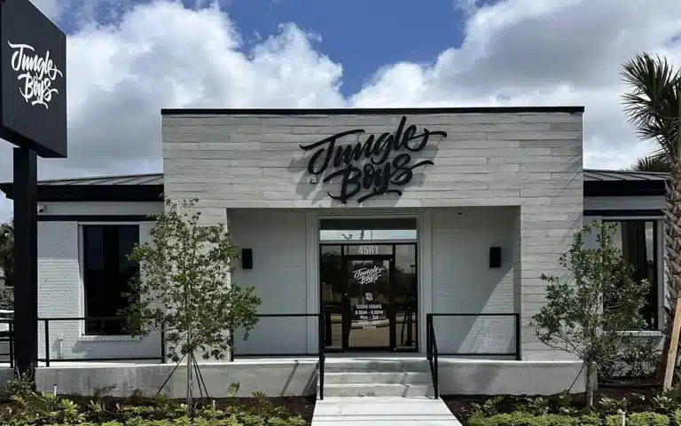 Exterior of Jungle Boys Daytona Beach medical marijuana dispensary in Florida storefront