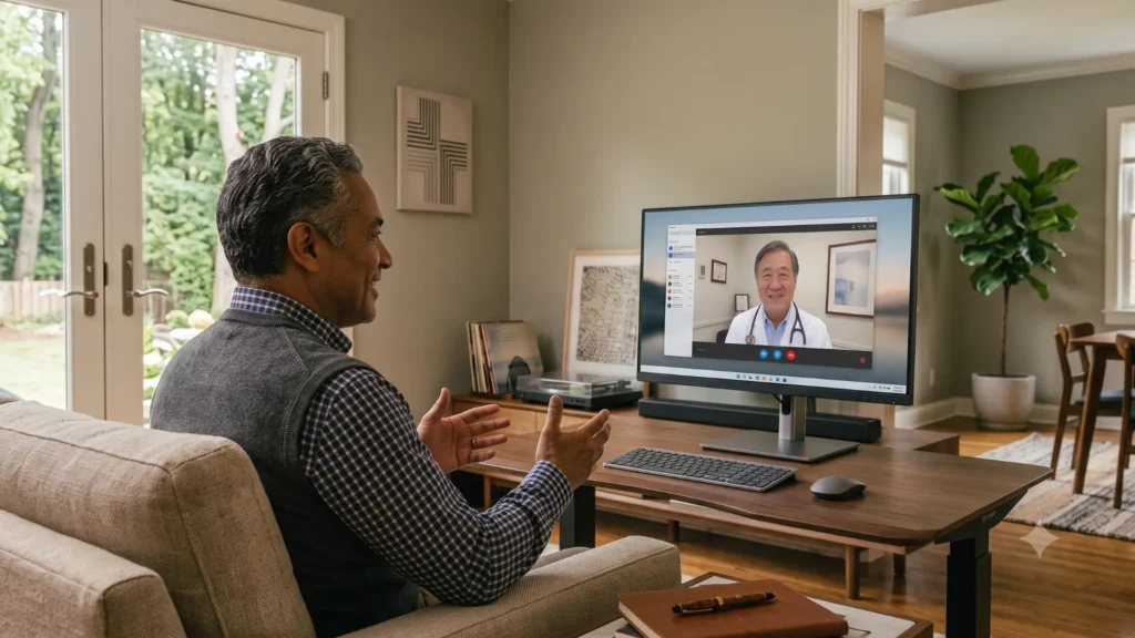 Patient receiving an evaluation for a medical marijuana card in Chester, Pennsylvania with a medical marijuana doctor.