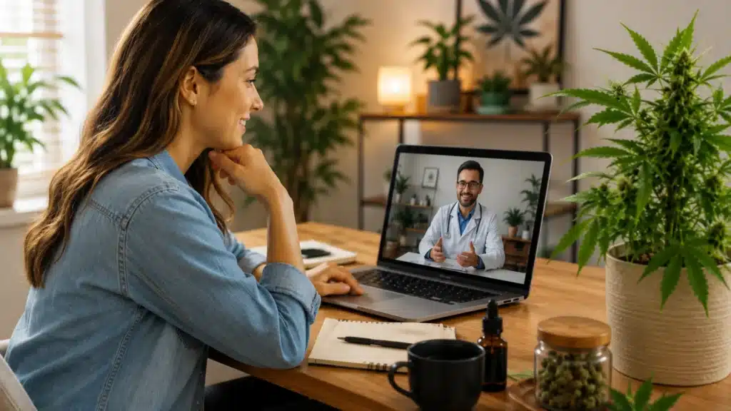 Medical marijuana card in Shawnee consultation with an MMJ doctor through a convenient online telehealth appointment.
