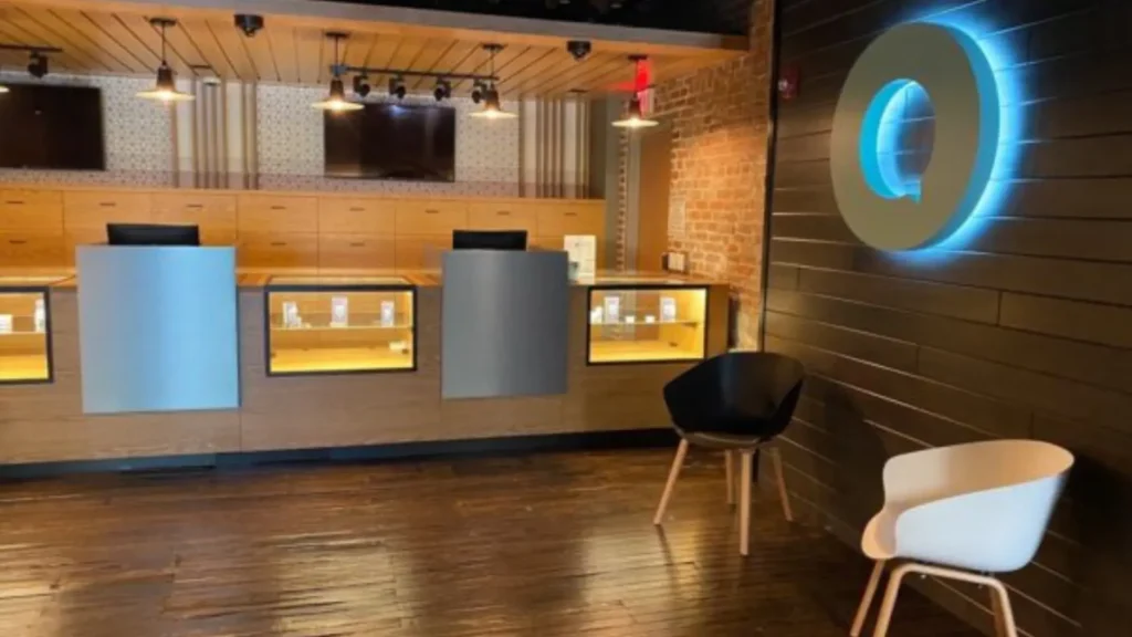 Interior view of Beyond / Hello Ardmore Cannabis Dispensary in Ardmore, Pennsylvania, featuring a modern storefront for registered medical cannabis patients.